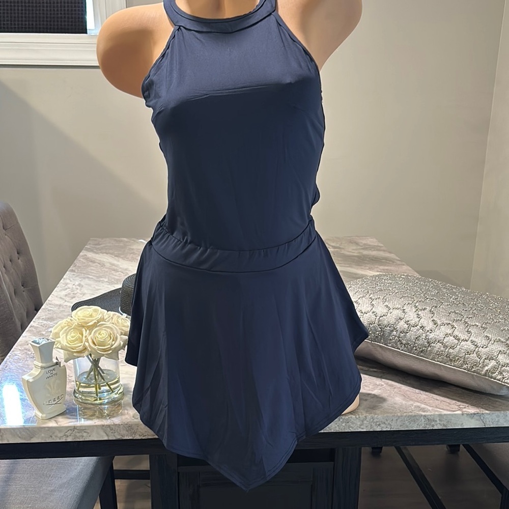 Amazon Essentials Blue Asymmetrical Sundress Sleeveless Resort Wear - Picture 11 of 13